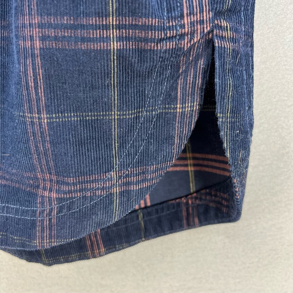 Madewell Button Up Shirt Women's Size M Blue Plaid Corduroy Kentwood Preppy - Picture 2 of 13